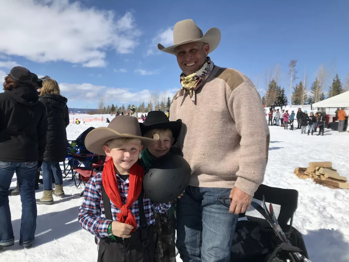 Seven-year-old twins Jeremiah and Jude Johnson competed in the junior category at the Saturday event, with the help of their dad, Wade Johnson